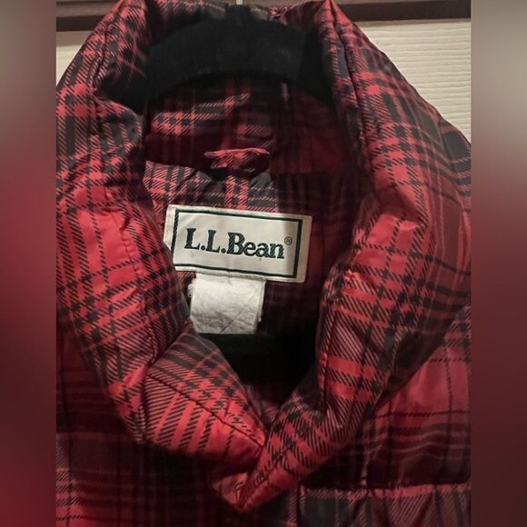 Vintage LL BEAN Red/Black Plaid Goose Down Packable Puffer - Picture 7 of 9